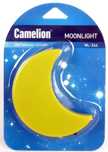 Светильник светодиодный NL-244 "Месяц" 220В ночник с выкл. желт. Camelion 14264 фото 3