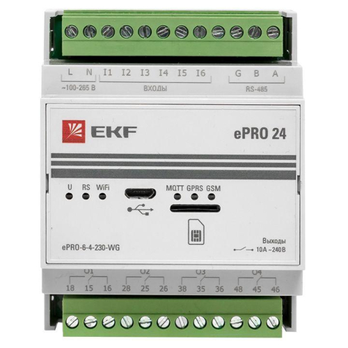 Контроллер базовый ePRO удаленного управления 6вх/4вых 230В WiFi GSM PROxima EKF ePRO-6-4-230-WG фото 7