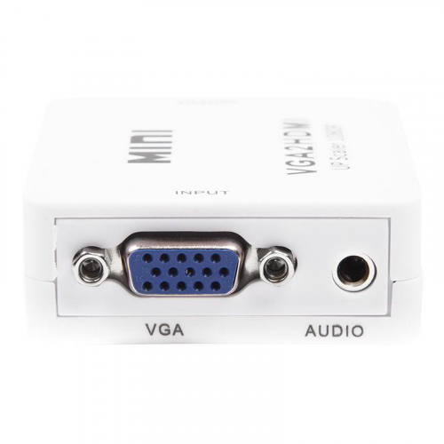 Конвертер VGA + Стерео 3.5мм на HDMI пластик бел. Rexant 17-6930 фото 4