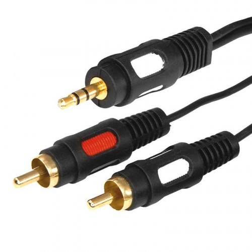 Шнур 3.5 Stereo Plug - 2RCA Plug 5м (GOLD) Rexant 17-4235 фото 2