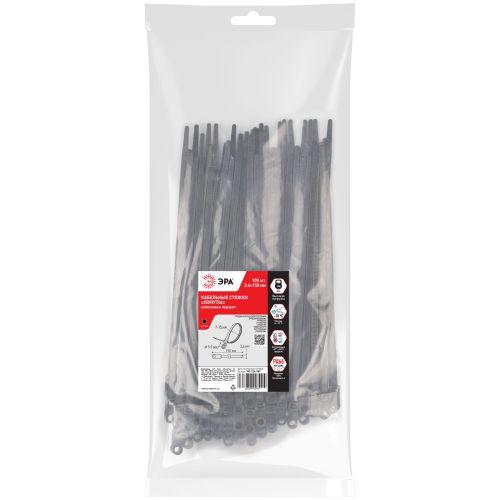 Хомут кабельный 3.6х150 под винт черн. NO-224-589 (уп.100шт) Эра Б0066047 фото 2 Хомут кабельный 3.6х150 под винт черн. NO-224-589 (уп.100шт) Эра Б0066047 фото 2