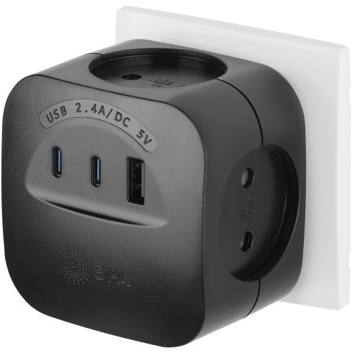 Разветвитель 4-м SP-4-3USBAC-B + 3 USB A+C со шторками 10А черн. Эра Б0069084 фото 6 Разветвитель 4-м SP-4-3USBAC-B + 3 USB A+C со шторками 10А черн. Эра Б0069084 фото 6