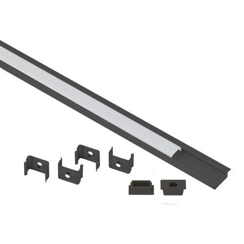 Комплект с врезным анодированным профилем 2206B 22х6мм. 2м черн. САВ251 Эра Б0062792 Комплект с врезным анодированным профилем 2206B 22х6мм. 2м черн. САВ251 Эра Б0062792