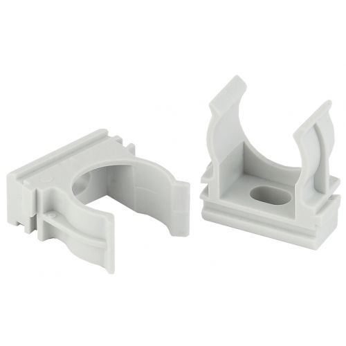 Держатель для труб (клипса) d25мм сер. Эра Б0043235 Держатель для труб (клипса) d25мм сер. Эра Б0043235