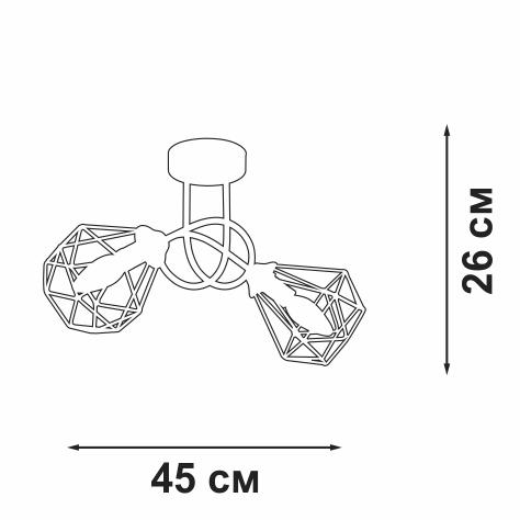 Люстра 2xE14 макс. 40Вт Vitaluce V4930-1/2PL фото 2 Люстра 2xE14 макс. 40Вт Vitaluce V4930-1/2PL фото 2