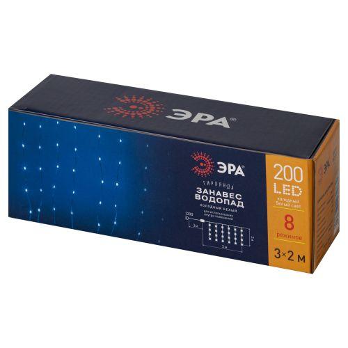 Гирлянда светодиодная "Занавес водопад" 3х2м 200LED холод. бел. IP20 ENIN-200WD Эра Б0060417 фото 2 Гирлянда светодиодная "Занавес водопад" 3х2м 200LED холод. бел. IP20 ENIN-200WD Эра Б0060417 фото 2