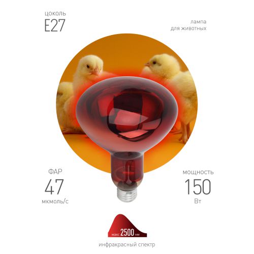 Излучатель тепловой (лампа инфракрасная) ИКЗК 230-150 R127 150Вт E27 IP20 КЭЛЗ Б0042981 Излучатель тепловой (лампа инфракрасная) ИКЗК 230-150 R127 150Вт E27 IP20 КЭЛЗ Б0042981