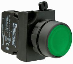 Кнопка нажимная круглая CP202DY (2НЗ) зел. EMAS CP202DY Кнопка нажимная круглая CP202DY (2НЗ) зел. EMAS CP202DY