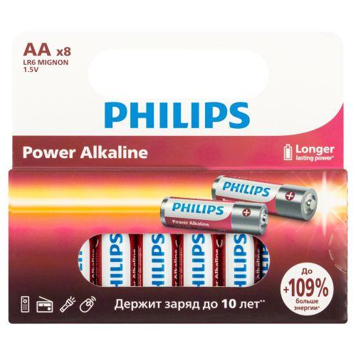 Элемент питания алкалиновый AA/LR6 1.5В Power (блист. 8шт) Philips Б0064634 фото 2 Элемент питания алкалиновый AA/LR6 1.5В Power (блист. 8шт) Philips Б0064634 фото 2