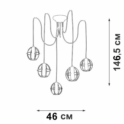Люстра 5xE27 макс. 40Вт Vitaluce V4885-0/5S фото 2 Люстра 5xE27 макс. 40Вт Vitaluce V4885-0/5S фото 2
