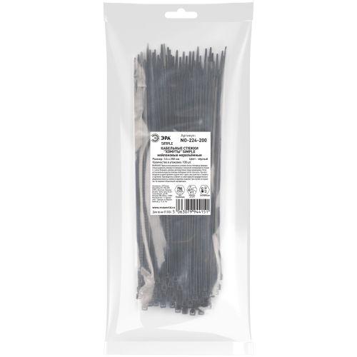 Хомут кабельный Simple 3.6х250 черн. NO-224-200 (уп.100шт) Эра Б0066035 фото 2 Хомут кабельный Simple 3.6х250 черн. NO-224-200 (уп.100шт) Эра Б0066035 фото 2
