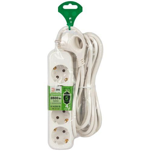 Удлинитель 4х5м с заземл. ПВС 3х1 UDL-16-450-E Greenline Эра Б0065062 фото 2 Удлинитель 4х5м с заземл. ПВС 3х1 UDL-16-450-E Greenline Эра Б0065062 фото 2