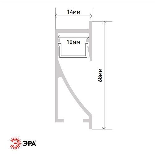 Комплект с врезным анодированным профилем 6814 68х14мм 2м Эра Б0062863 фото 2 Комплект с врезным анодированным профилем 6814 68х14мм 2м Эра Б0062863 фото 2