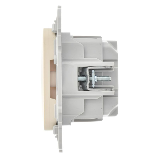 Розетка СП FLITE РС11-1-ФлСл 16А с заземл. без защ. шторок безвинтовое крепление механизм сливочный IEK FI-R11-16-1-K86 фото 5