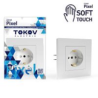 Розетка 1-м СП Pixel 16А IP20 с заземл. защ. шторки в сборе айс TOKOV ELECTRIC TKE-PX-R1FZSF-C34