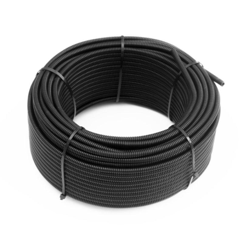 Труба гофрированная ПА dвн 5.0мм dнар 7.2мм негорючая (HF) стойкая к УФ разрезная черн. (уп.50м) Промрукав PR02.0318 фото 2