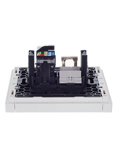 Розетка 2-м RJ11+RJ45 кат.5E FORTE&PIANO FP235 бел. IEK FP-KT20-O-1-K01 фото 3
