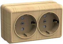 Розетка 2-м ОП Октава РС22-3-ОС 16А IP20 с заземл. сосна GENERICA ERO21-K03-16-DC