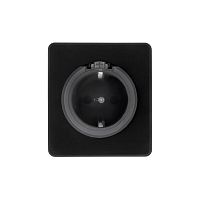 Розетка 1-м СП ROUND MIELE 16А с заземл. защ. шторки и крышкой оникс Kranz KR-78-0702-3