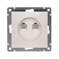 Розетка компьютерная 2-м СП Афина RJ45 кат.5E механизм жемчуж. Universal A1086-OBr