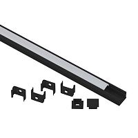 Комплект с накладным анодированным профилем 1612B 16х12мм. 2м САВ261 черн. Эра Б0062758