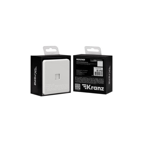 Розетка компьютерная СП ROUND MIELE RJ45 кат.6 перламутр Kranz KR-78-0724-1 фото 7