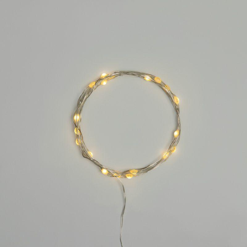 Гирлянда светодиодная "Роса" с крупными каплями 2м 20LED тепл. бел. IP20 2хCR2032 (в комплекте) Neon-Night 302-006