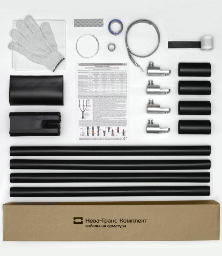 Муфта кабельная концевая внутр. уст. 1кВ 1КВТпН-4х(70-120) с болтов. наконечн. Нева-Транс Комплект 22020035 Муфта кабельная концевая внутр. уст. 1кВ 1КВТпН-4х(70-120) с болтов. наконечн. Нева-Транс Комплект 22020035