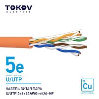 Кабель витая пара U/UTP 4х2х24AWG нг(А)-HF кат.5E 500м TOKOV ELECTRIC TKE-C10-U/UTP-42-5E-500-HF