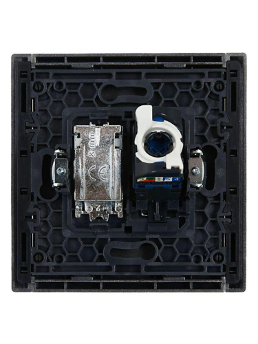Розетка 2-м TV+RJ45 кат.6 FORTE&PIANO FP537 сталь IEK FP-AK20-2-K46 фото 5