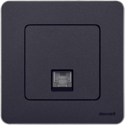 Розетка телефонная Inspiria RJ11 механизм антрацит IEK 673823 фото 2