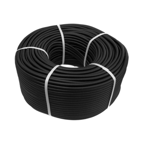 Труба гофрированная ПА dвн 9.8мм dнар 13.2мм безгалоген. (HF) разрезная черн. (уп.500м) Промрукав PR02.0303 фото 3