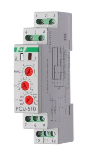 Реле времени PCU-510 2х8А 230В 2перекл. IP20 многофункц. монтаж на DIN-рейке F&F EA02.001.009 Реле времени PCU-510 2х8А 230В 2перекл. IP20 многофункц. монтаж на DIN-рейке F&F EA02.001.009