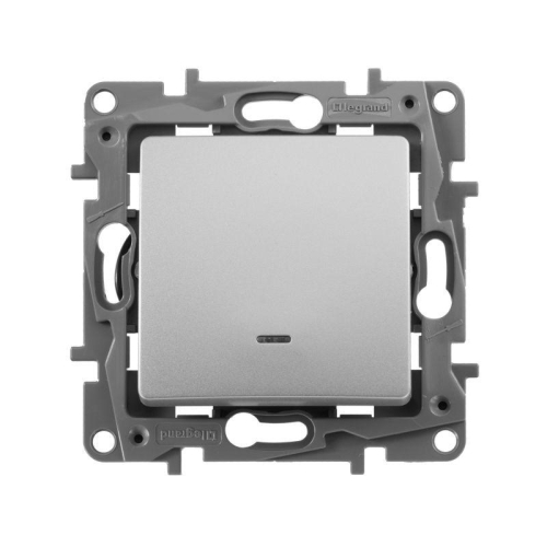 Выключатель 1-кл. СП Etika 10А IP20 250В 10AX с подсветкой/индикацией безвинтов. зажимы механизм алюм. IEK 672403 фото 3