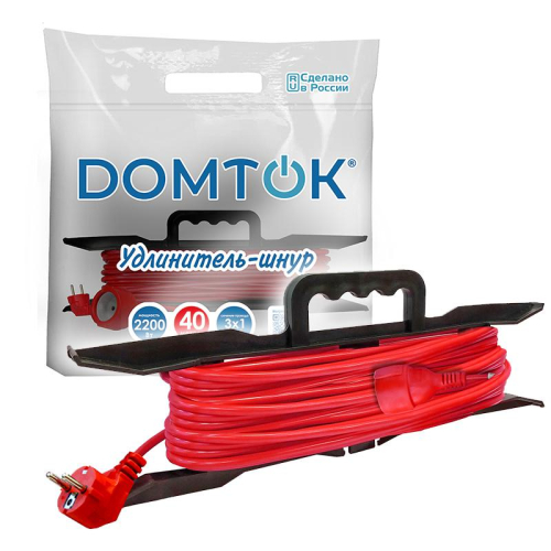 Удлинитель-шнур на рамке 1х40м с заземл. 10А IP20 2.2кВт ПВС 3х1 DOMTOK 2481 фото 3 Удлинитель-шнур на рамке 1х40м с заземл. 10А IP20 2.2кВт ПВС 3х1 DOMTOK 2481 фото 3