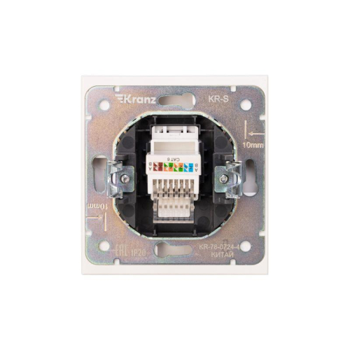 Розетка компьютерная СП STRONG MIELE RJ45 кат.6 жемчуг Kranz KR-78-0724-4 фото 3