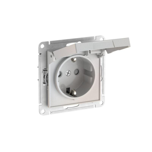 Розетка AtlasDesign 16А IP20 с заземл. защ. шторки с крышкой быстрозажим. клем. механизм жемчуж. SE ATN000446S фото 5
