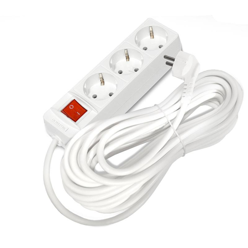 Удлинитель 3х10м с заземл. 16А IP20 3.5кВт ПВС 3х1 с выкл. бел. DOMTOK 2380 фото 3 Удлинитель 3х10м с заземл. 16А IP20 3.5кВт ПВС 3х1 с выкл. бел. DOMTOK 2380 фото 3