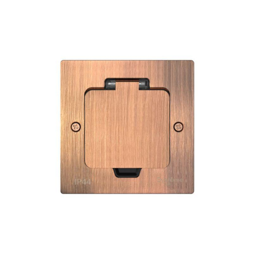 Лючок MultiDesk MDK20 на 2мод. IP44 с монтажной коробкой для стены фальшпола стола медь SE MDK20102CA фото 2