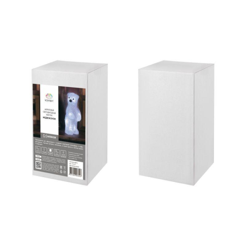 Фигура светодиодная акриловая "Медвежонок" 12х22х13см 10LED бел. 0.5Вт 4.5В IP20 элементы питания 3хAAA (не в компл.) Neon-Night 513-311 фото 7