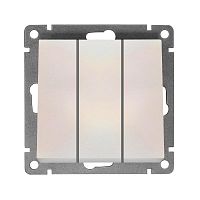 Выключатель 3-кл. СП Афина 10А IP20 механизм жемчуж. Universal A0043-OBr