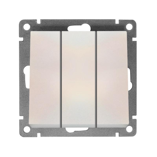 Выключатель 3-кл. СП Афина 10А IP20 механизм жемчуж. Universal A0043-OBr