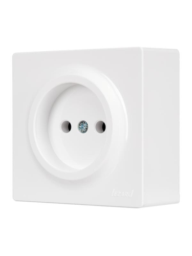 Розетка 1-м ОП LETO без заземл. ПБТ бел. LEZARD 752-0200-121B фото 3