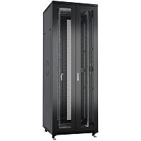 Шкаф монтажный телекоммуникационный напольн. ND-05C-42U80/120-BK 19дюйм 42U 800х1200х2055мм для распределит. и серверн. оборудования; передн. и задн. двойн. перфорир. двери ручки с замком RAL 9004 черн. Cabeus 9752c