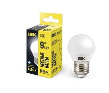Лампа светодиодная G45 9Вт шар 6500К E27 230В IEK LLE-G45-9-230-65-E27