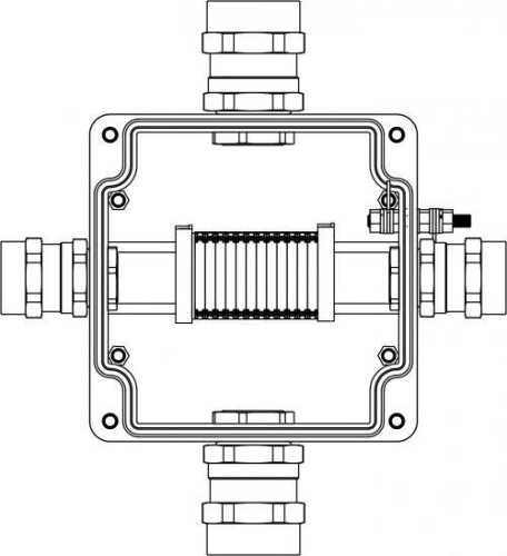 Корпус взрывозащищенный 160х160х90мм 1Ex e IIC T5 GbEx tb IIIB T95град.С Db IP66 GRP DKC 1231.051.19.02F