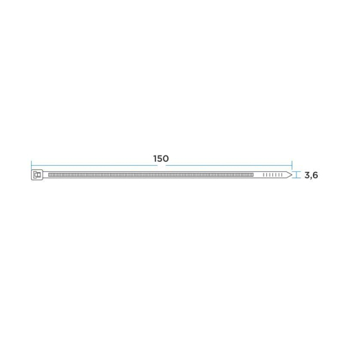 Хомут кабельный 3.6х150 тройной замок нейл. бел. (уп.100шт) Rexant 67-0150-4 фото 3