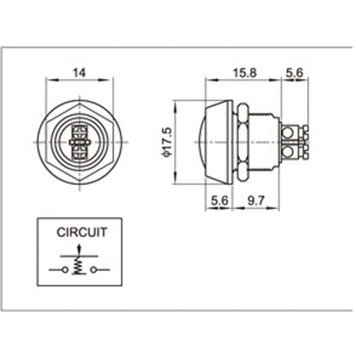 Кнопка антивандальная d12 Б/Фикс (2с винт) OFF-(ON) сфера (A12-A3) Rexant 36-3150 фото 3