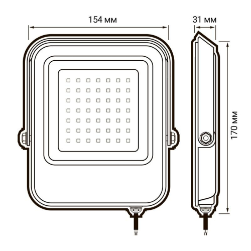 Прожектор светодиодный PFL-V 30Вт 6500К IP65 ДО JazzWay 5039711 фото 6