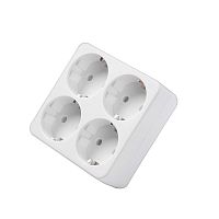 Разветвитель 4-м квадрат с заземл. 16А 3500Вт 250В бел. DОМТОК 2661